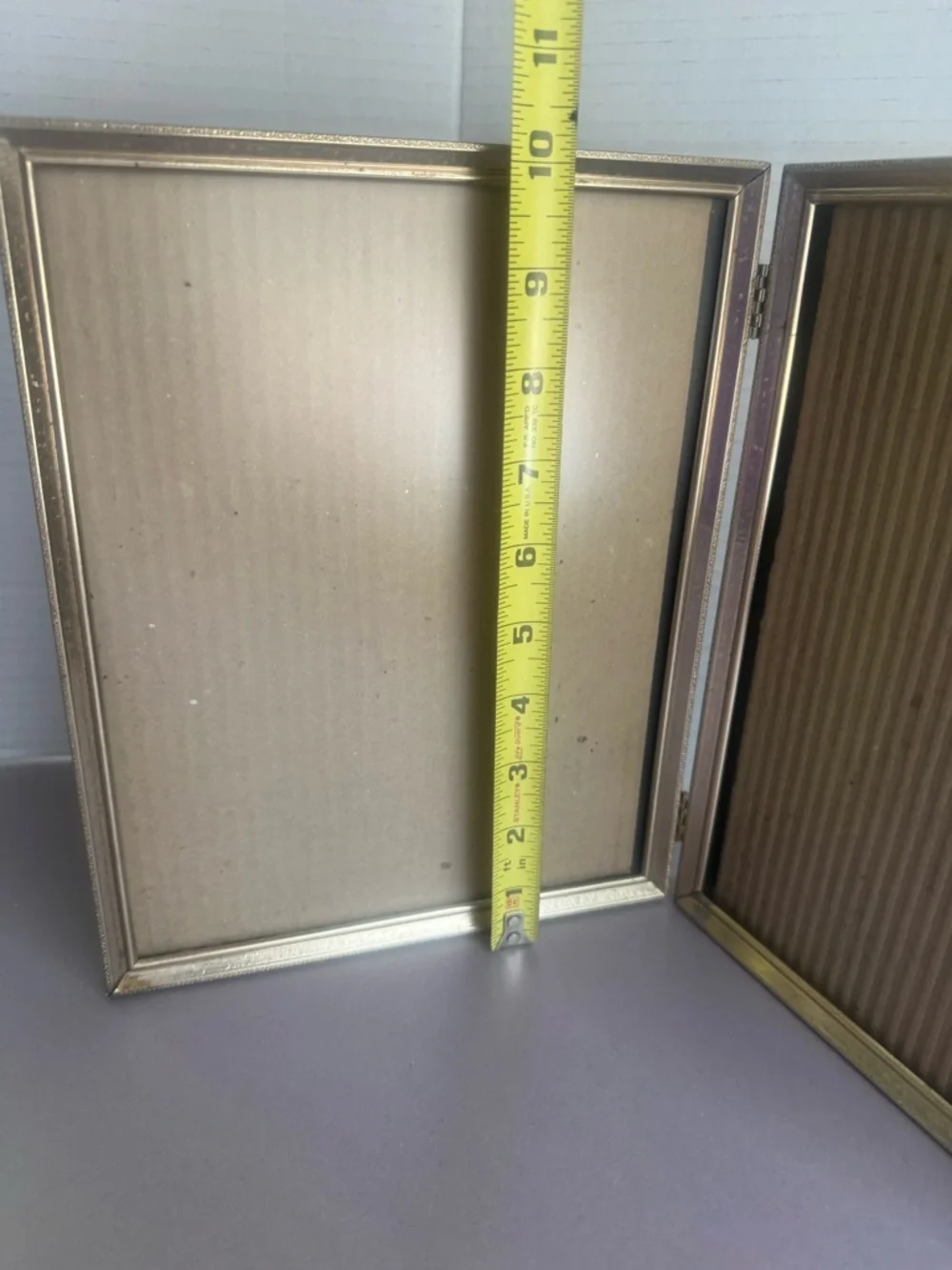 Vintage Brass Hinged Double Photo Frame